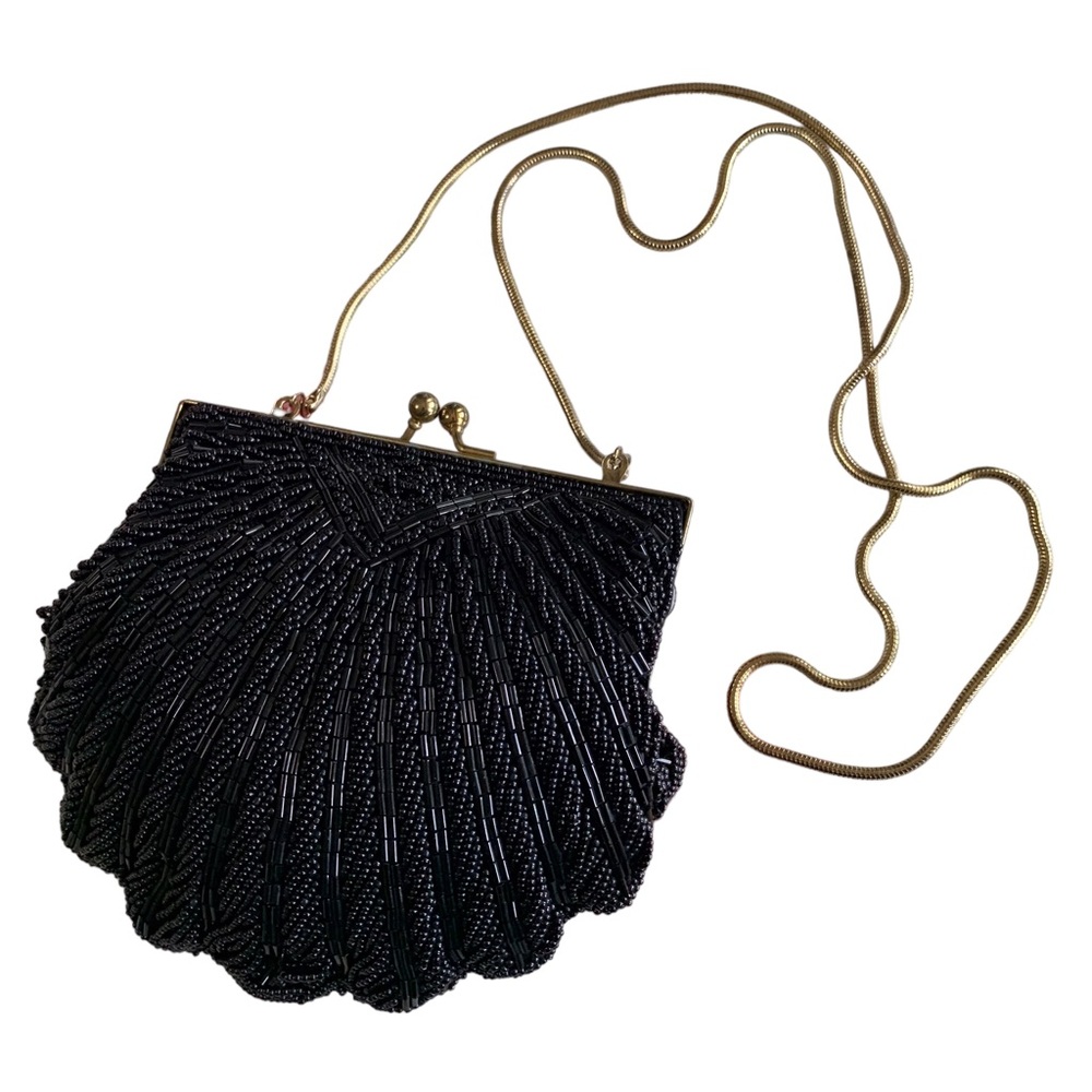 BLACK SEQUIN EVENING BAG